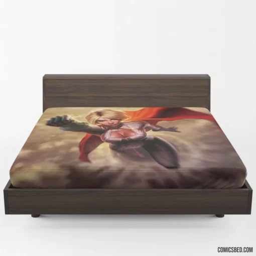 Power Girl Flying DC Heroine Comic Fitted Sheet