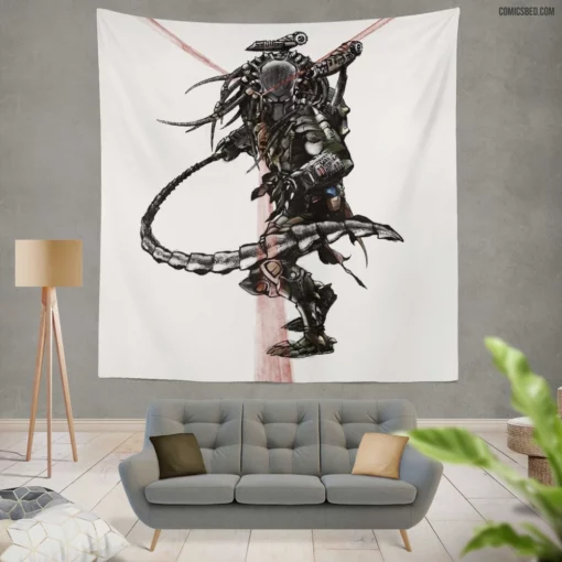 Predator Extraterrestrial Hunt Comic Wall Tapestry