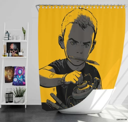 Protocol Orphans - Espionage Comic Shower Curtain