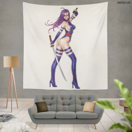 Psylocke Chronicles Marvel Psychic Force Comic Wall Tapestry