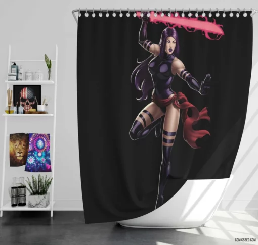 Psylocke Chronicles Psychic Warrior Comic Shower Curtain