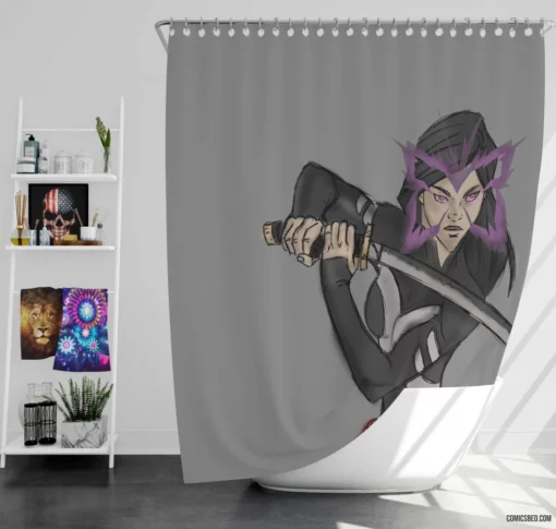 Psylocke Marvel Adventures Unleashed Comic Shower Curtain