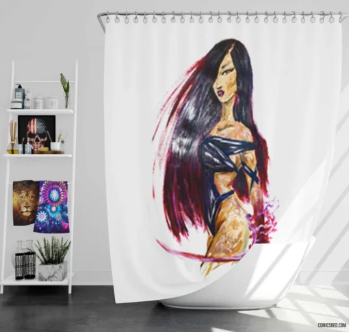 Psylocke Marvel Psychic Ninja Comic Shower Curtain