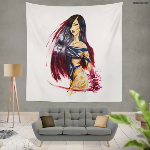 Psylocke Marvel Psychic Ninja Comic Wall Tapestry