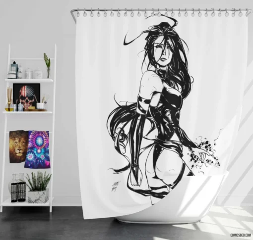 Psylocke Psi Chronicles Marvel Mutant Comic Shower Curtain