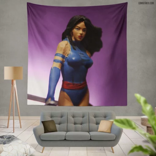 Psylocke Psychic Powers Marvel Comics Wall Tapestry