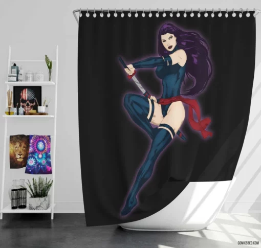 Psylocke Telepathic Ninja Comic Shower Curtain