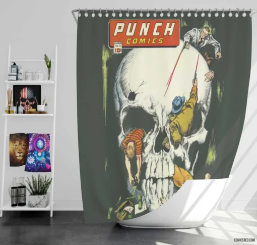 Punch Comics Action-Packed Tales Shower Curtain