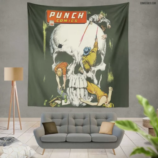 Punch Comics Action-Packed Tales Wall Tapestry