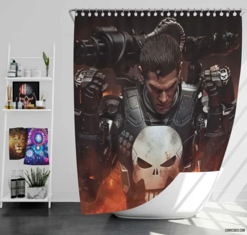 Punisher Anti-Hero Chronicles Comic Shower Curtain