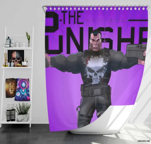 Punisher Chronicles Urban Avenger Comic Shower Curtain