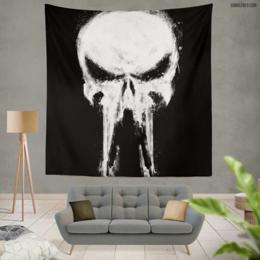 Punisher Chronicles Vigilante Pursuit Comic Wall Tapestry