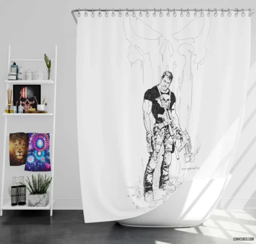 Punisher Lethal Vigilante Comic Shower Curtain