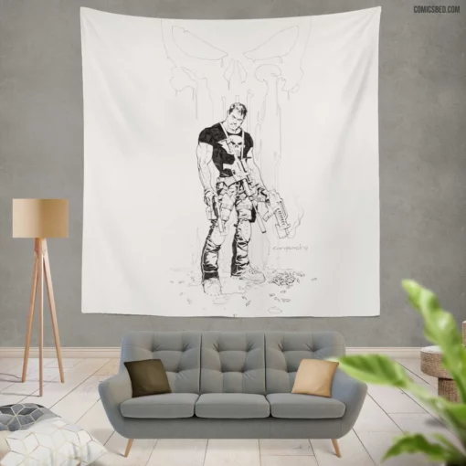 Punisher Lethal Vigilante Comic Wall Tapestry