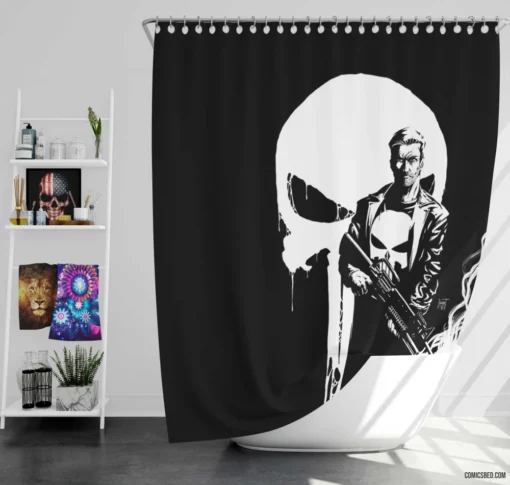 Punisher Ruthless Avenger Comic Shower Curtain