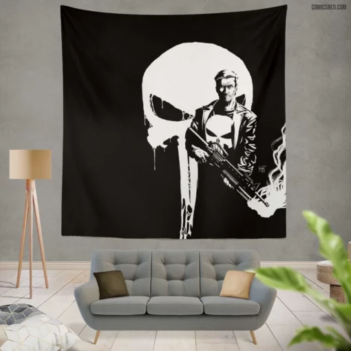 Punisher Ruthless Avenger Comic Wall Tapestry