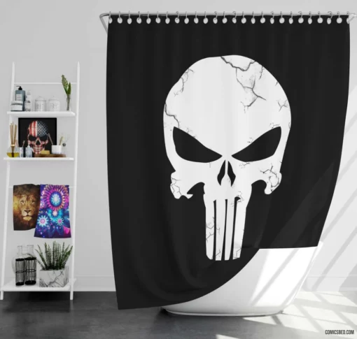 Punisher Ruthless Vigilante Comic Shower Curtain