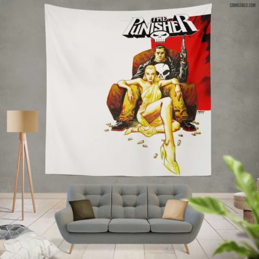 Punisher Unyielding Quest for Justice Comic Wall Tapestry