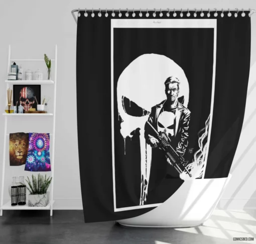 Punisher Warpath Marvel Vigilante Comic Shower Curtain