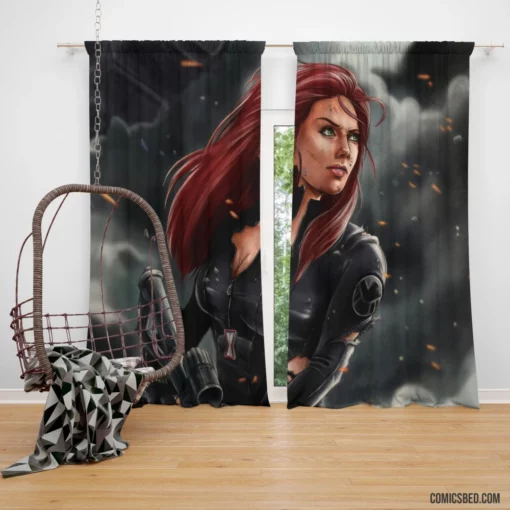 Red-Haired Avenger Marvel Warrior Comic Curtain