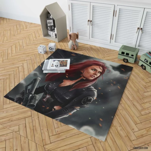 Red-Haired Avenger Marvel Warrior Comic Rug 1