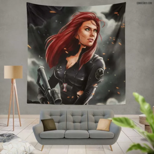 Red-Haired Avenger Marvel Warrior Comic Wall Tapestry