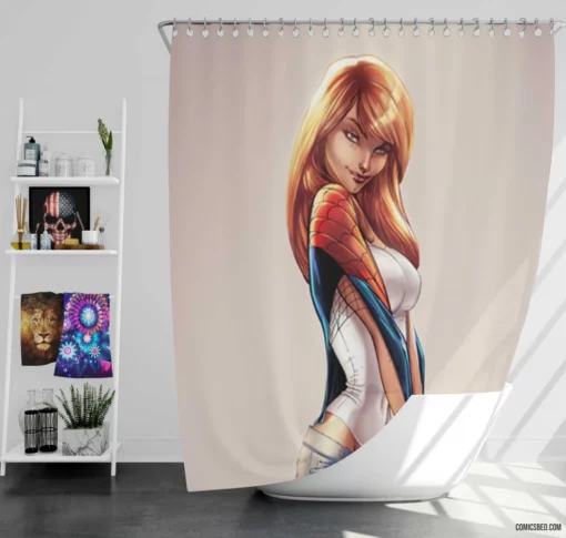 Red-Haired Icon Marvel Gwen Stacy Chronicles Comic Shower Curtain