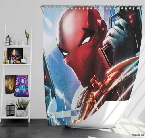 Red Hood Chronicles Masked Vigilante Comic Shower Curtain