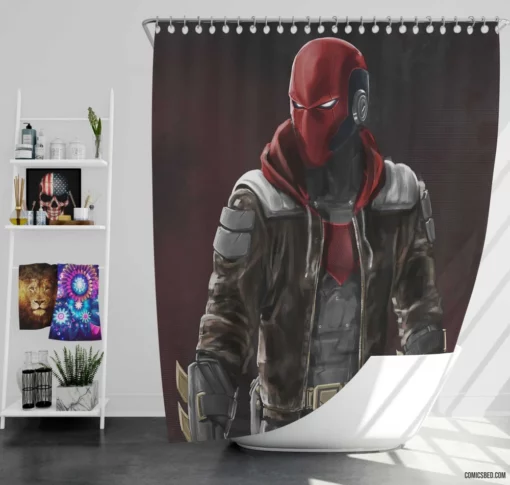 Red Hood DC Anti-Hero Comic Shower Curtain