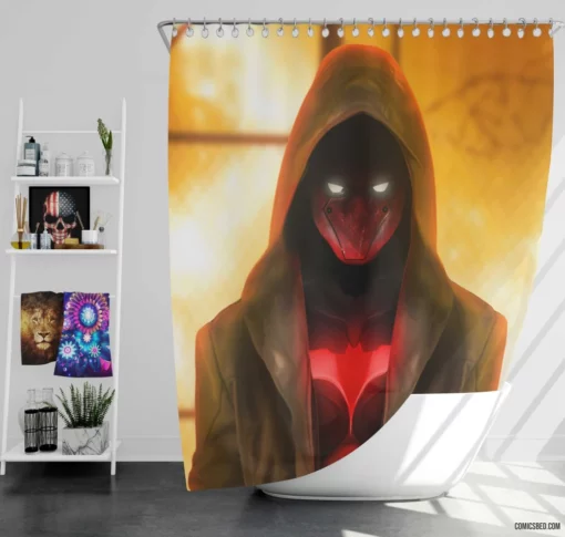 Red Hood DC Antihero Vigilante Comic Shower Curtain