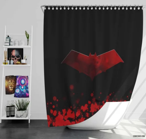 Red Hood DC Vigilante Antihero Comic Shower Curtain