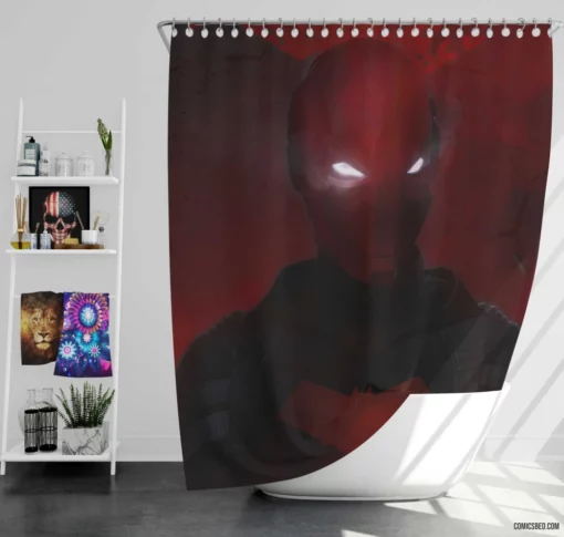 Red Hood Dark Vigilante Chronicles Comic Shower Curtain