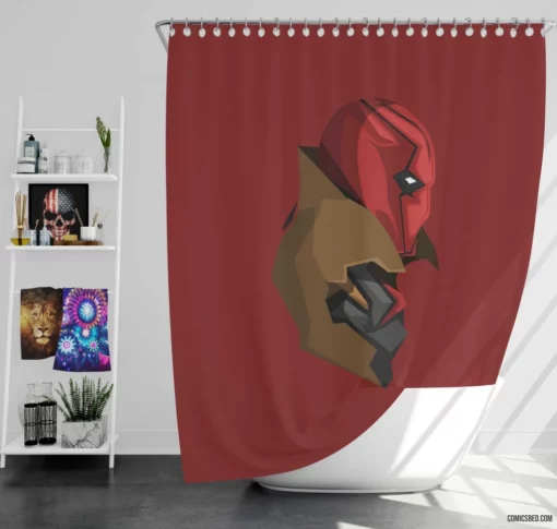 Red Hood Gotham Dark Vigilante Comic Shower Curtain