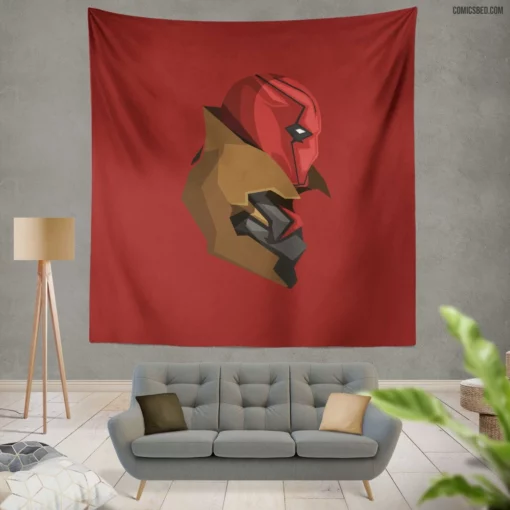 Red Hood Gotham Dark Vigilante Comic Wall Tapestry