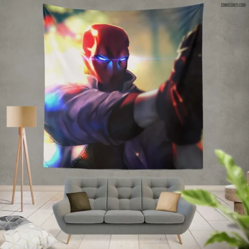 Red Hood Gotham Mysterious Guardian Comic Wall Tapestry