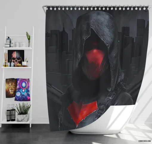 Red Hood Hooded Avenger Chronicles Comic Shower Curtain