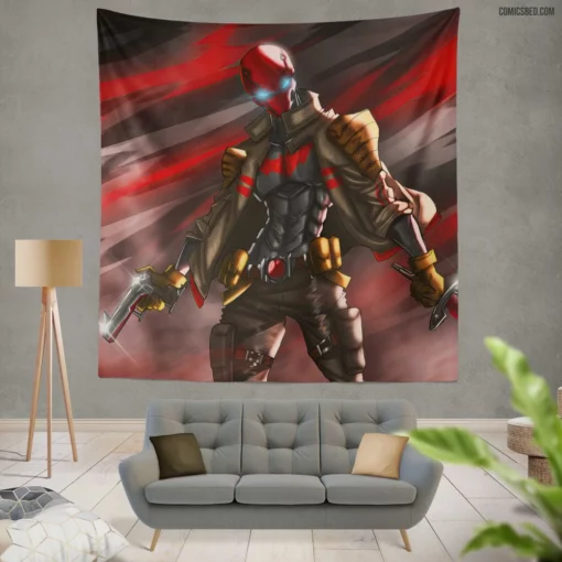 Red Hood Shadowed Vigilante Chronicles Comic Wall Tapestry