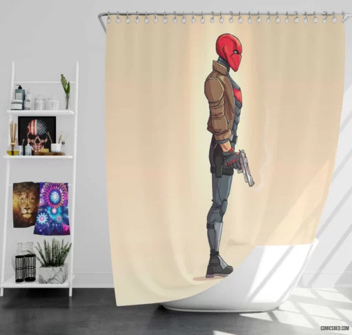 Red Hood Unmasking the Outlaw Comic Shower Curtain