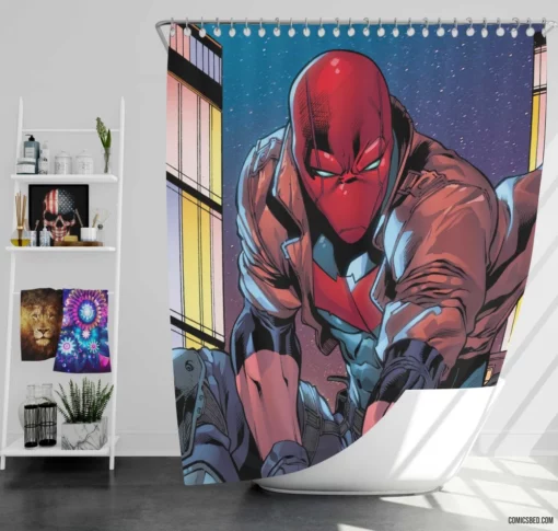 Red Hood Vengeance Quest Comic Shower Curtain