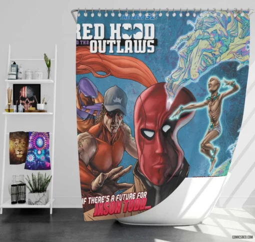 Red Hood and the Outlaws Rebel Comic Shower Curtain