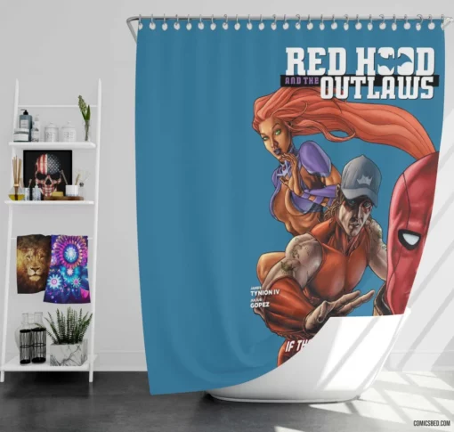 Red Hood and the Outlaws Vigilante Team Comic Shower Curtain