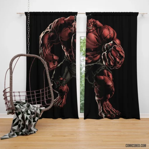 Red Hulk Gamma-Powered Avenger Comic Curtain