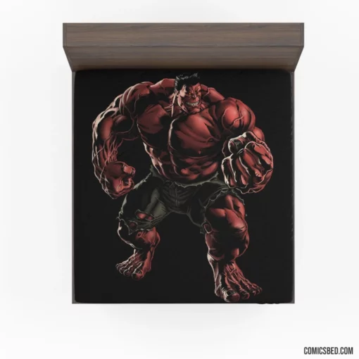 Red Hulk Gamma-Powered Avenger Comic Fitted Sheet 1