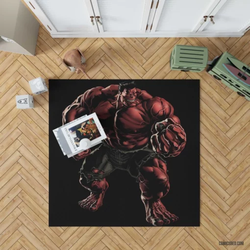 Red Hulk Gamma-Powered Avenger Comic Rug