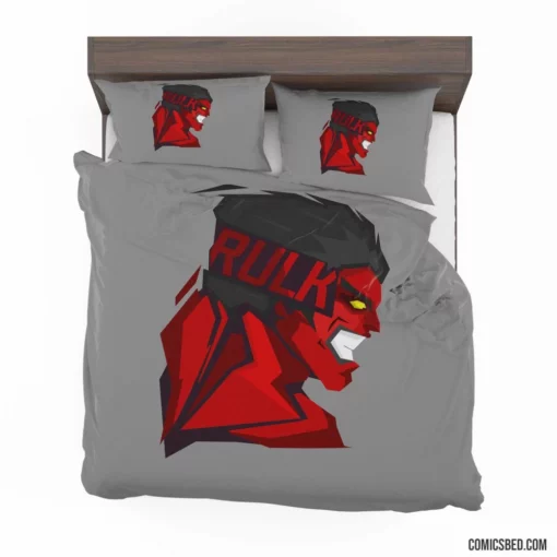 Red Hulk Marvel Crimson Colossus Comic Bedding Set 1