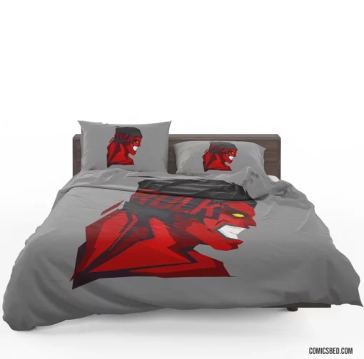 Red Hulk Marvel Crimson Colossus Comic Bedding Set