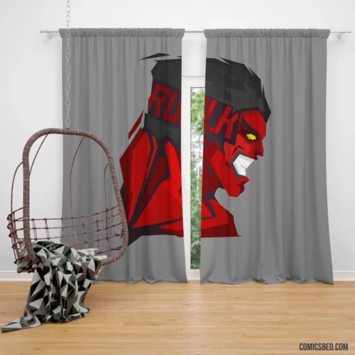 Red Hulk Marvel Crimson Colossus Comic Curtain