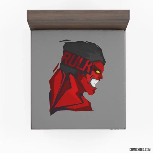 Red Hulk Marvel Crimson Colossus Comic Fitted Sheet 1