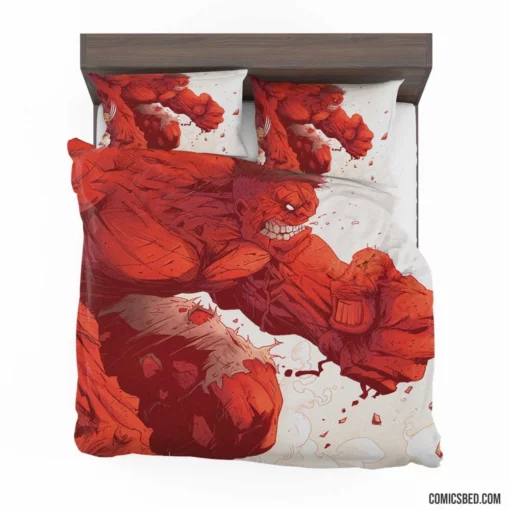 Red Hulk Marvel Fierce Fury Comic Bedding Set 1