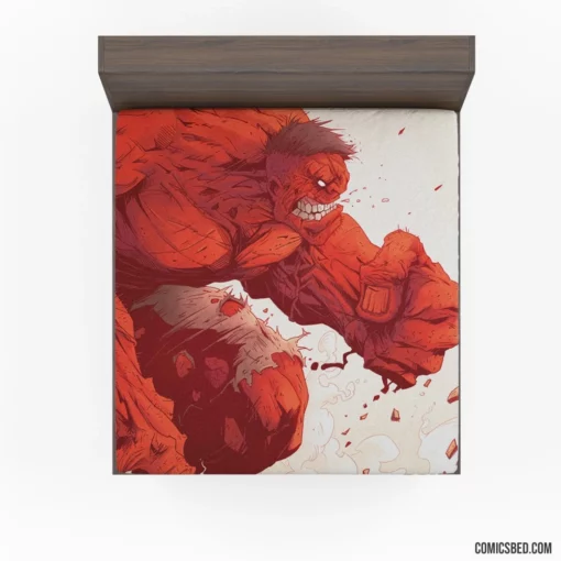 Red Hulk Marvel Fierce Fury Comic Fitted Sheet 1